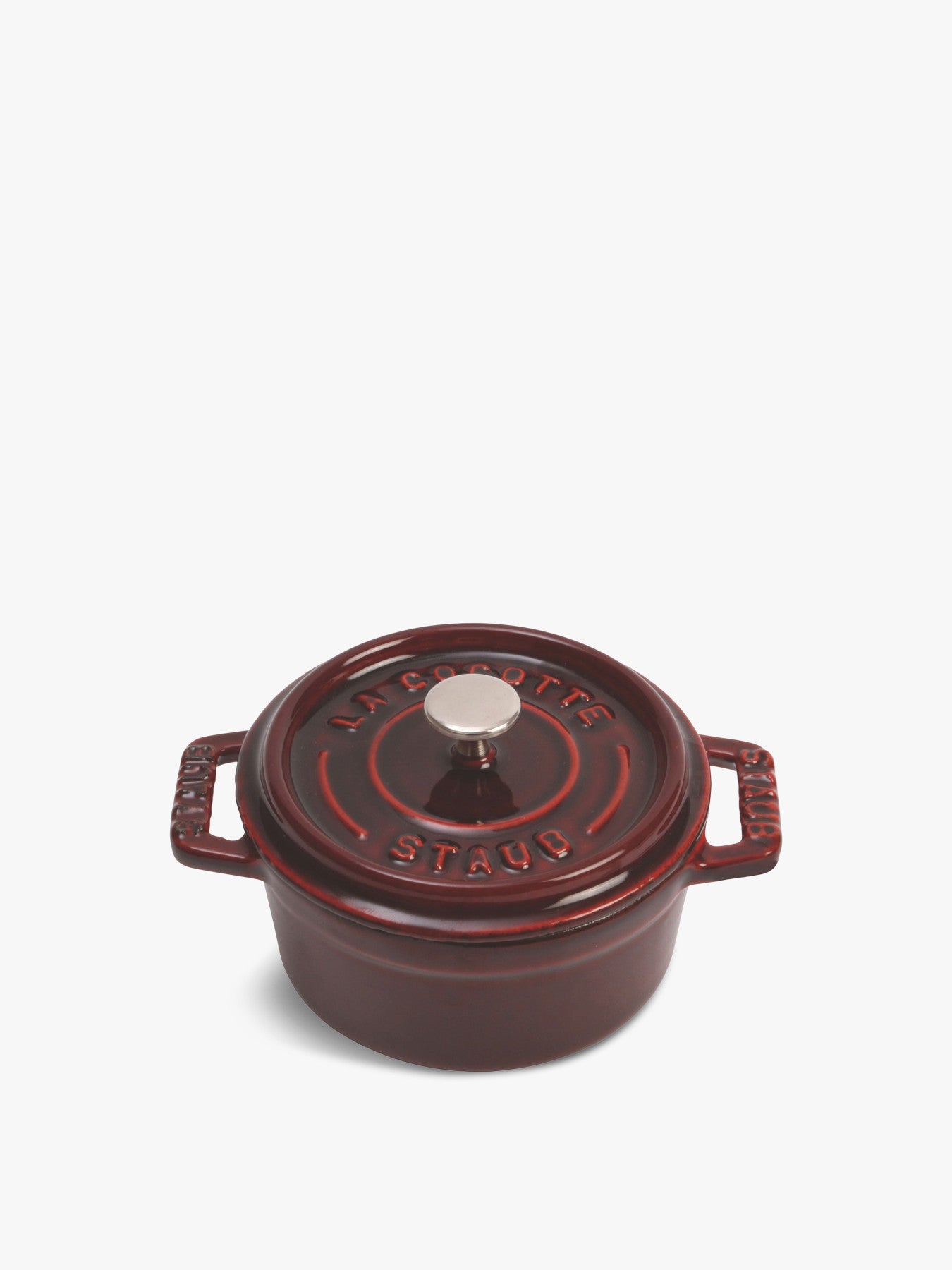 Round Cast Iron Mini Cocotte Grenadine Red 10cm