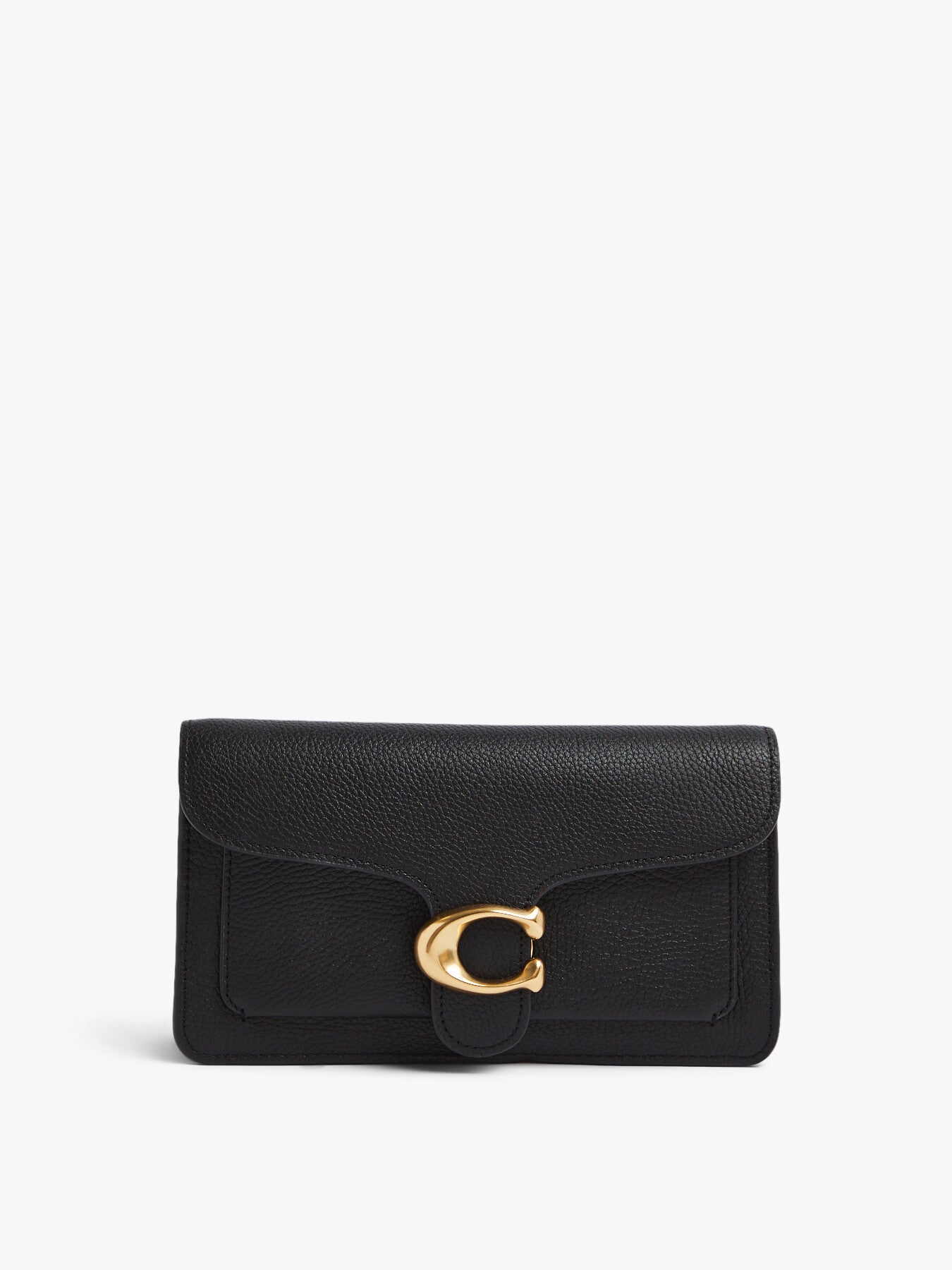 Coach Tabby Chain Leather Crossbody Clutch Bag Black