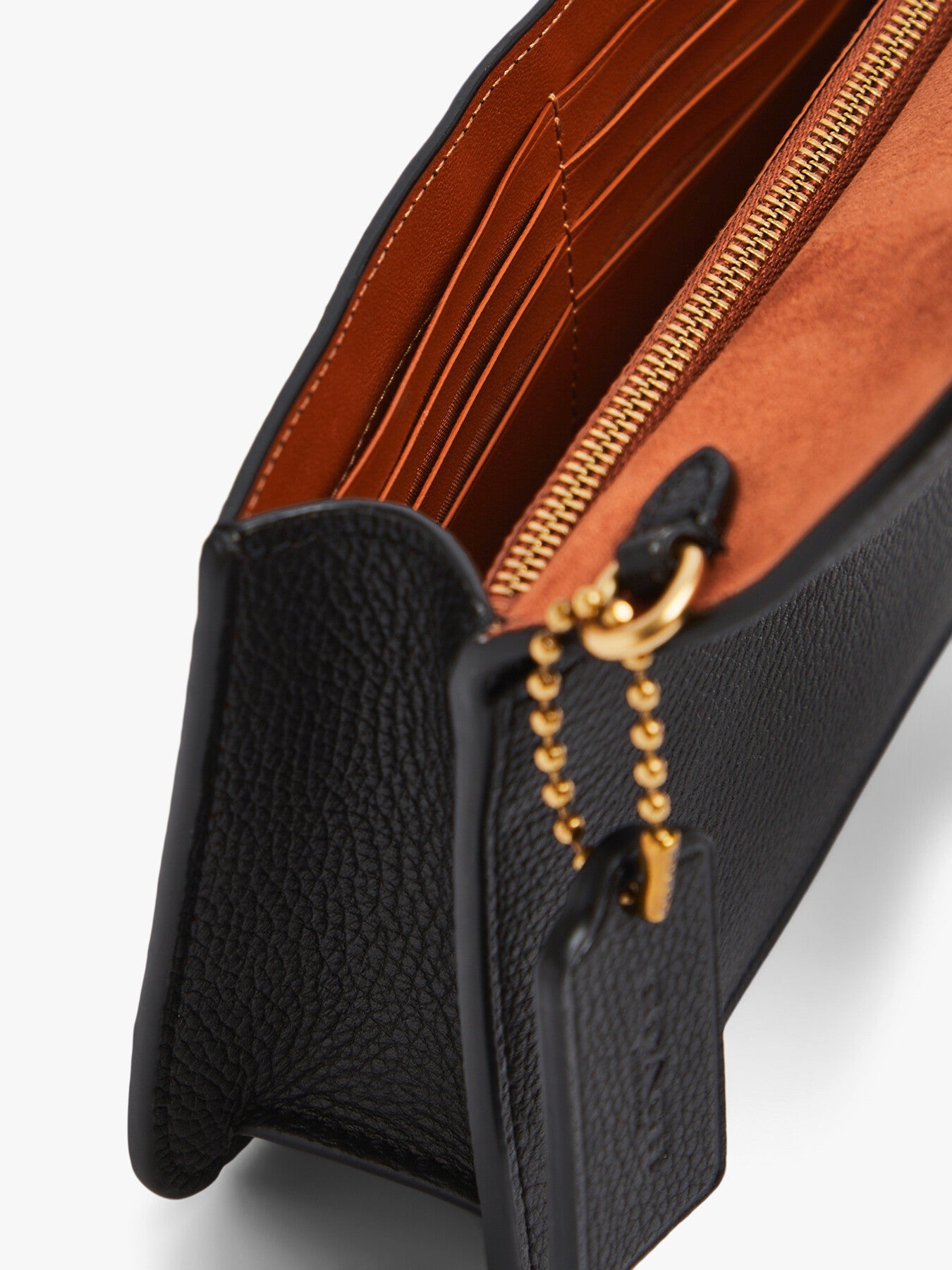 Coach Tabby Chain Leather Crossbody Clutch Bag Black