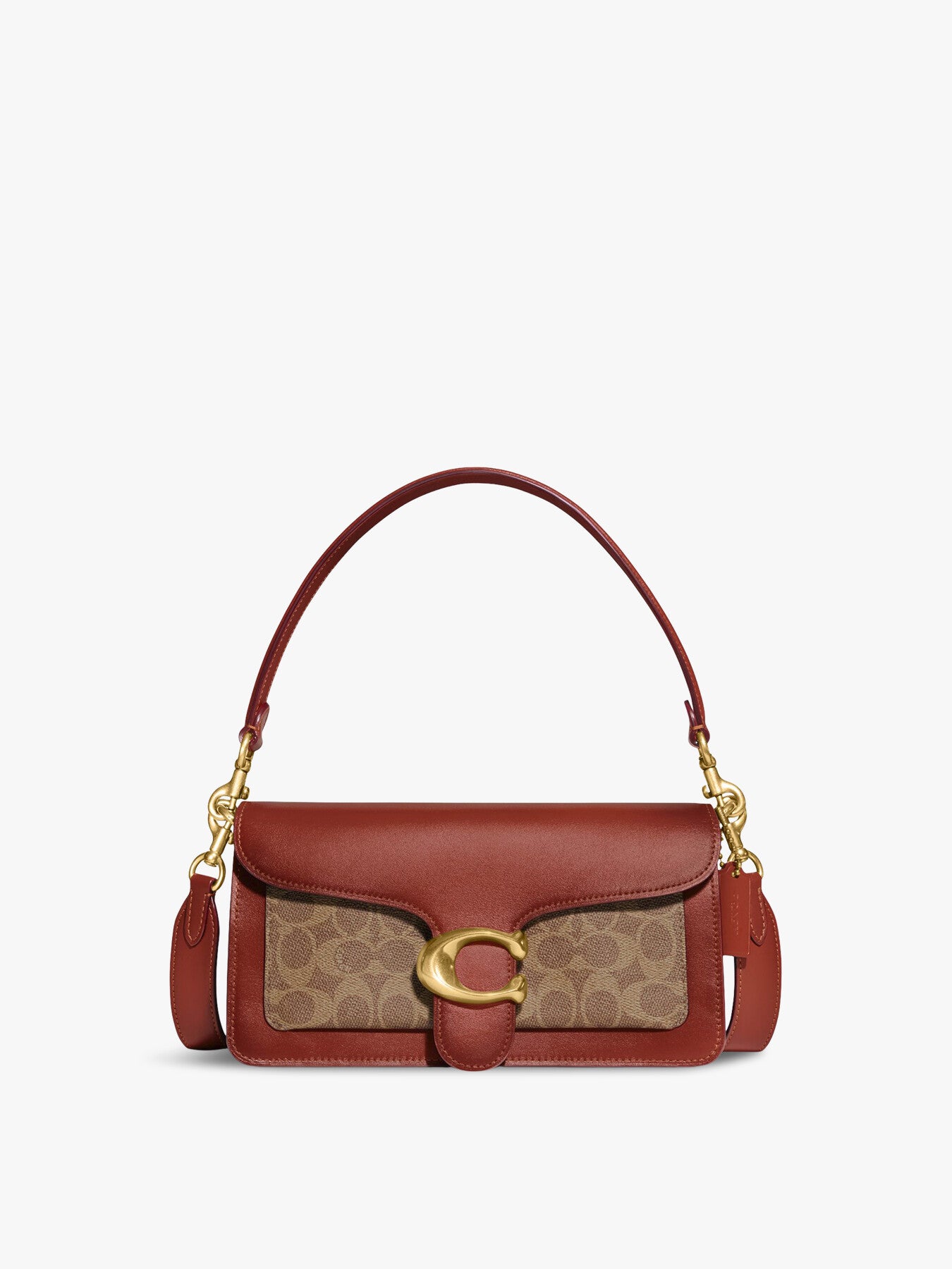 Tabby 26 Signature Canvas Shoulder Bag Tan Rust