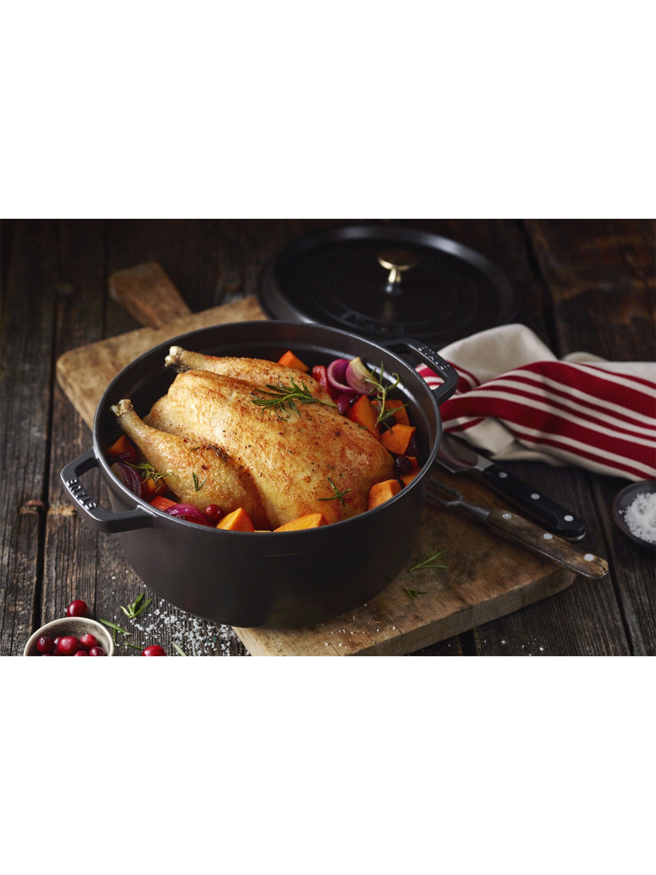 Round Cast Iron Cocotte 26cm Black
