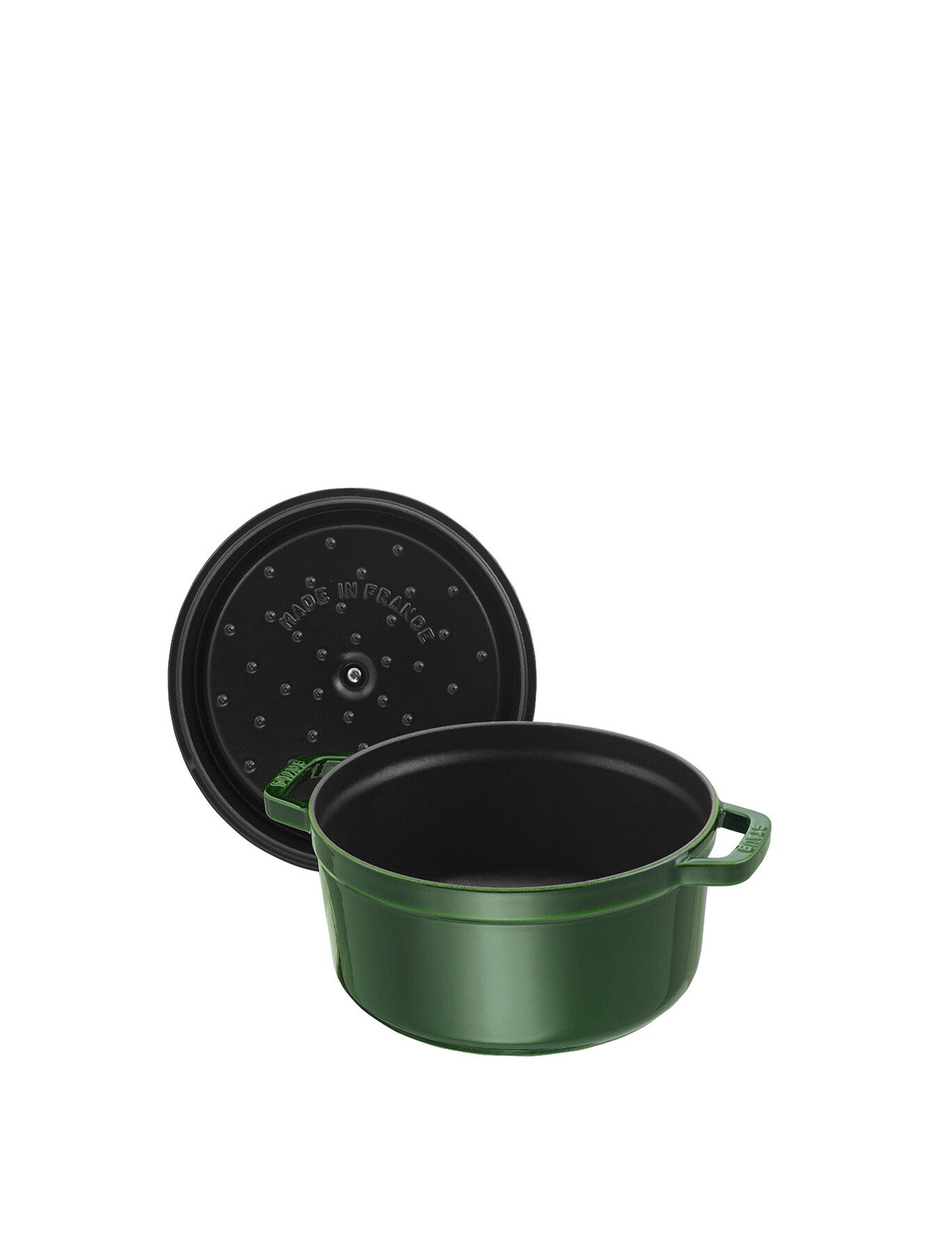 Round Cast Iron Cocotte 26cm Basil Green