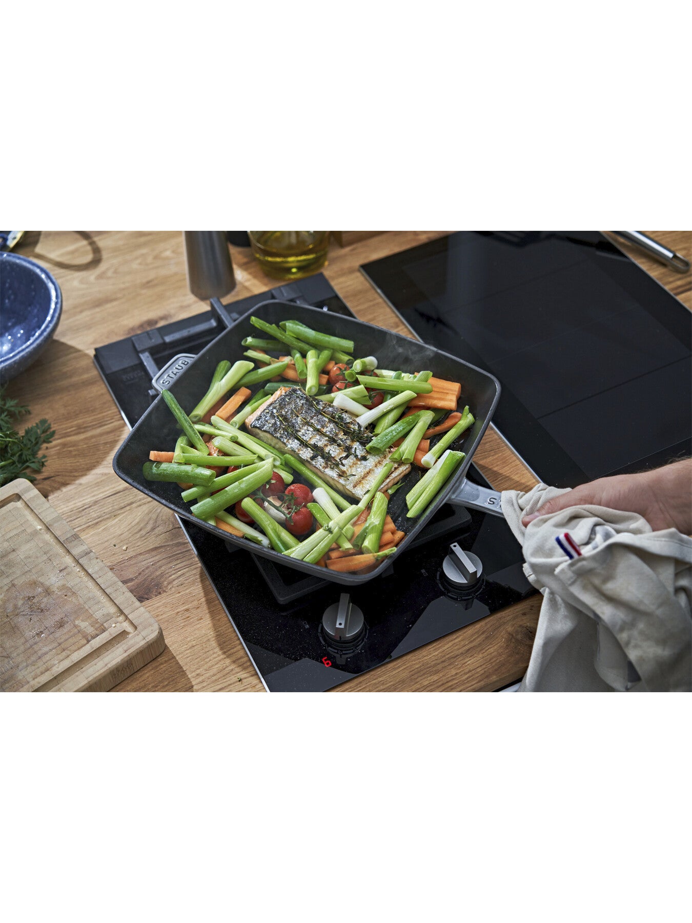 Square Cast Iron American Grill Grey