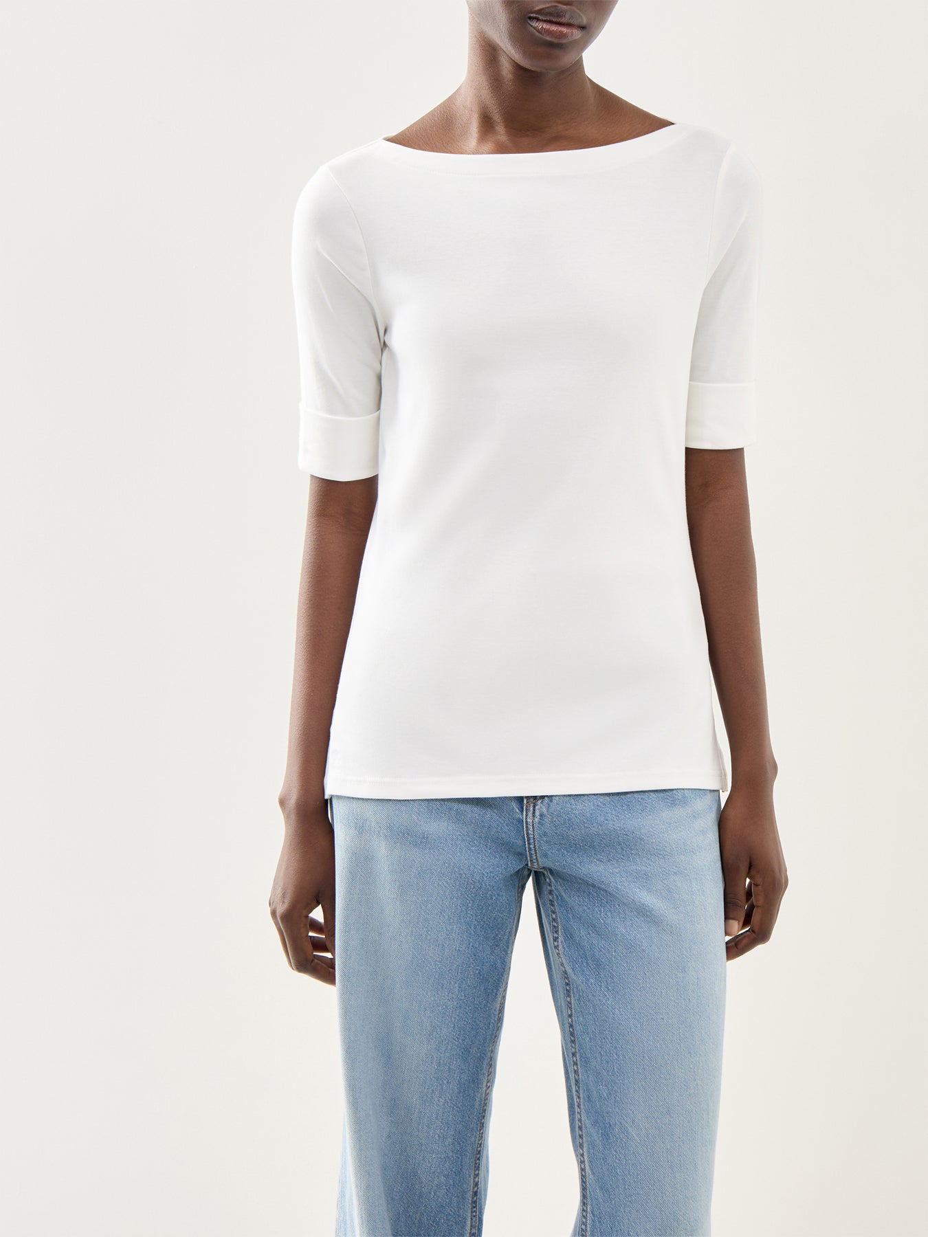 Judy Elbow Sleeve Knit White