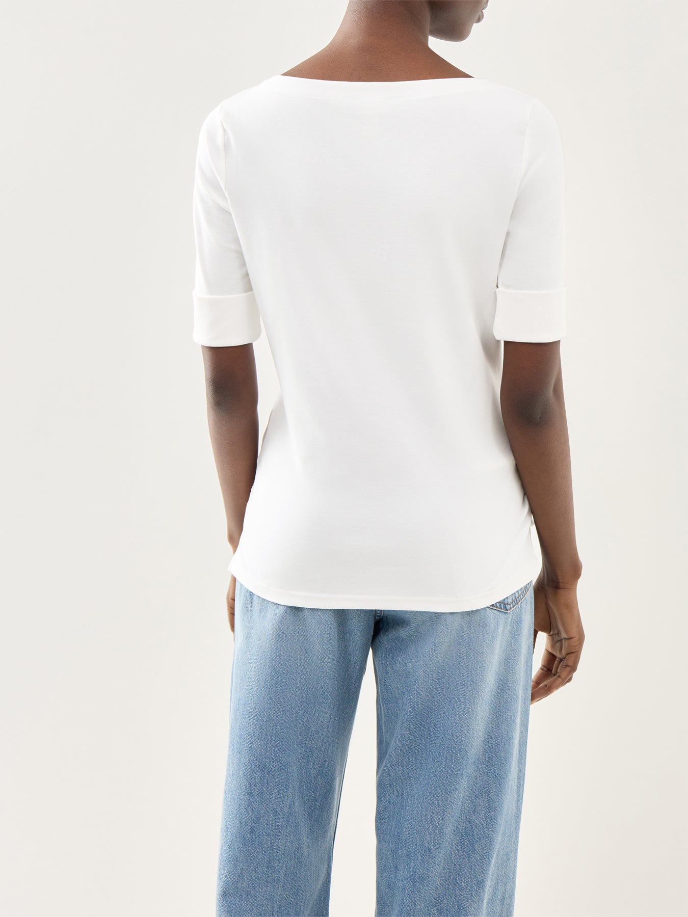 Judy Elbow Sleeve Knit White