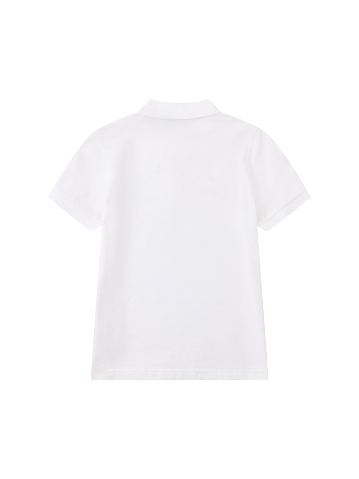 Cotton Shield Short-Sleeved Piqué Polo Shirt - White