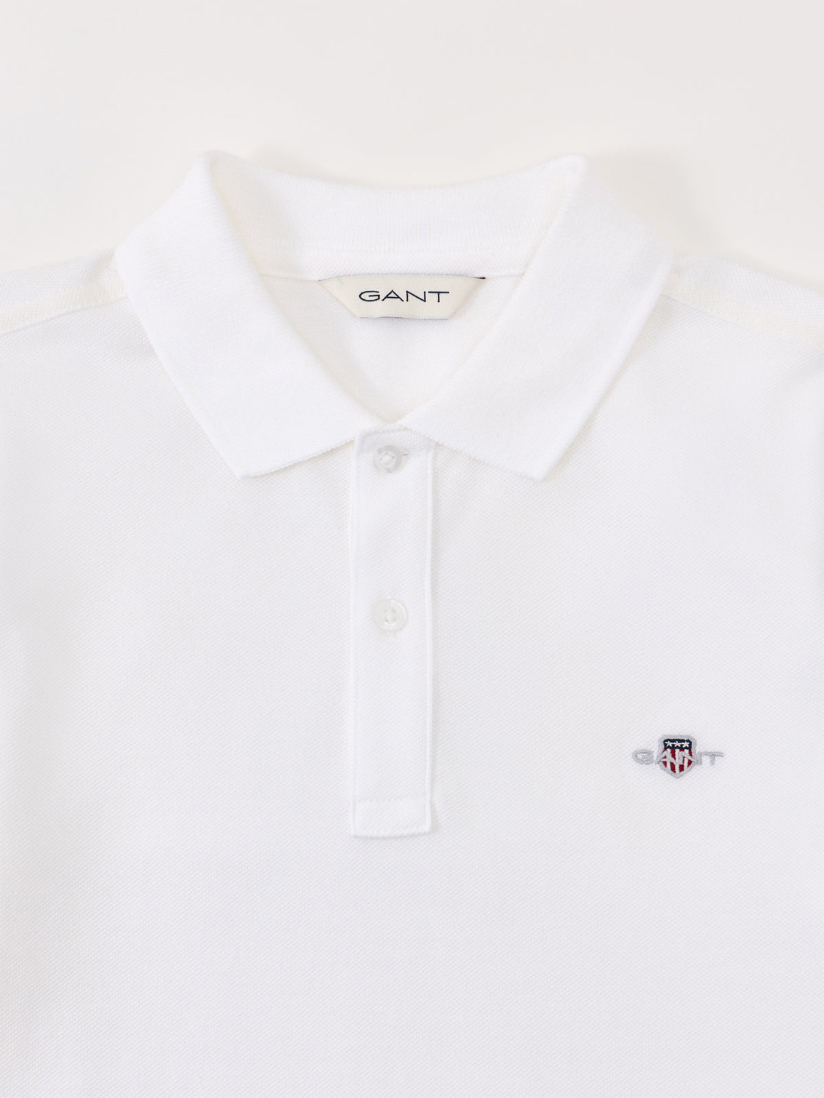 Cotton Shield Short-Sleeved Piqué Polo Shirt - White