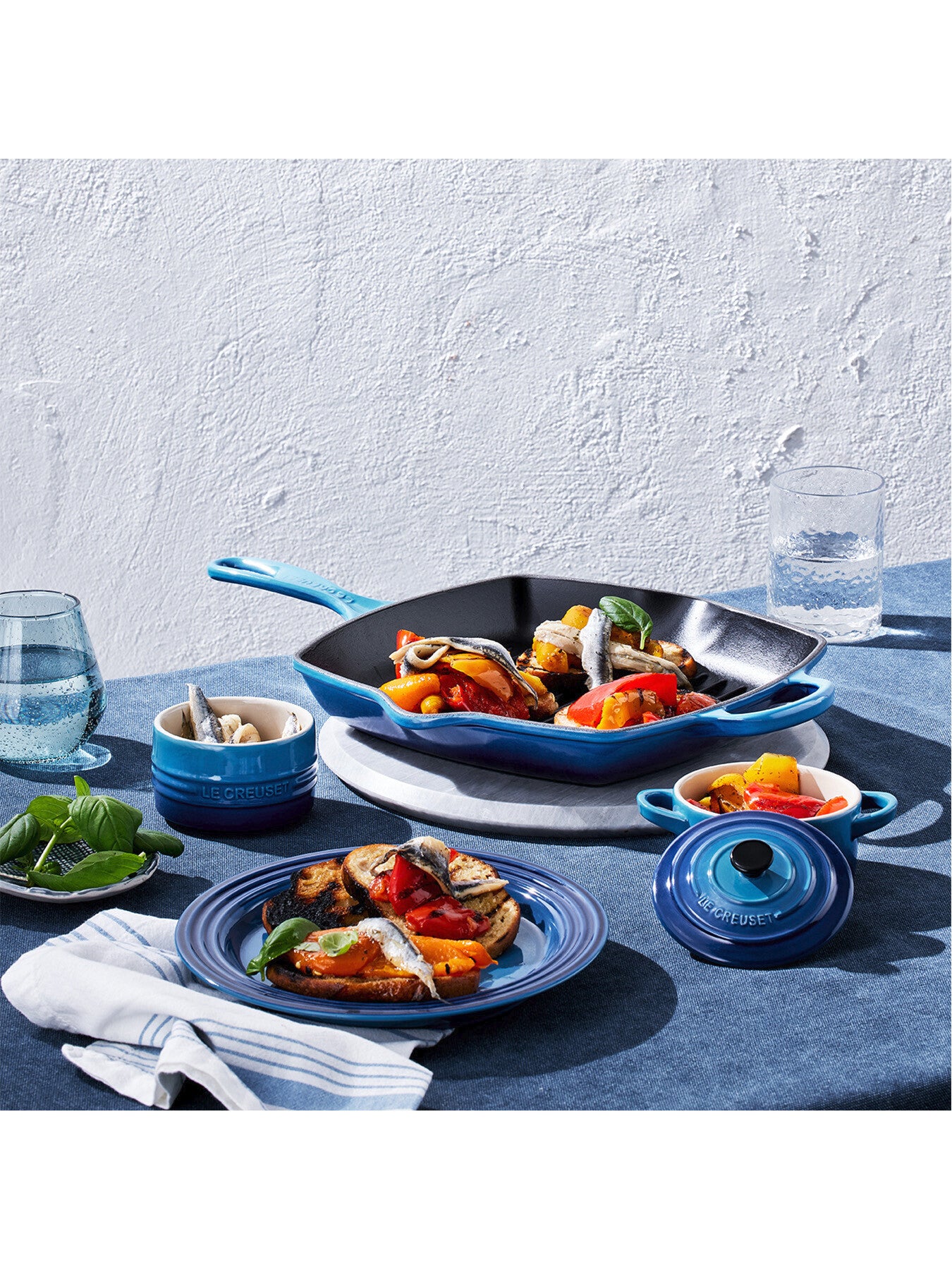 Signature Cast Iron Square Grillit 26cm Azure Blue