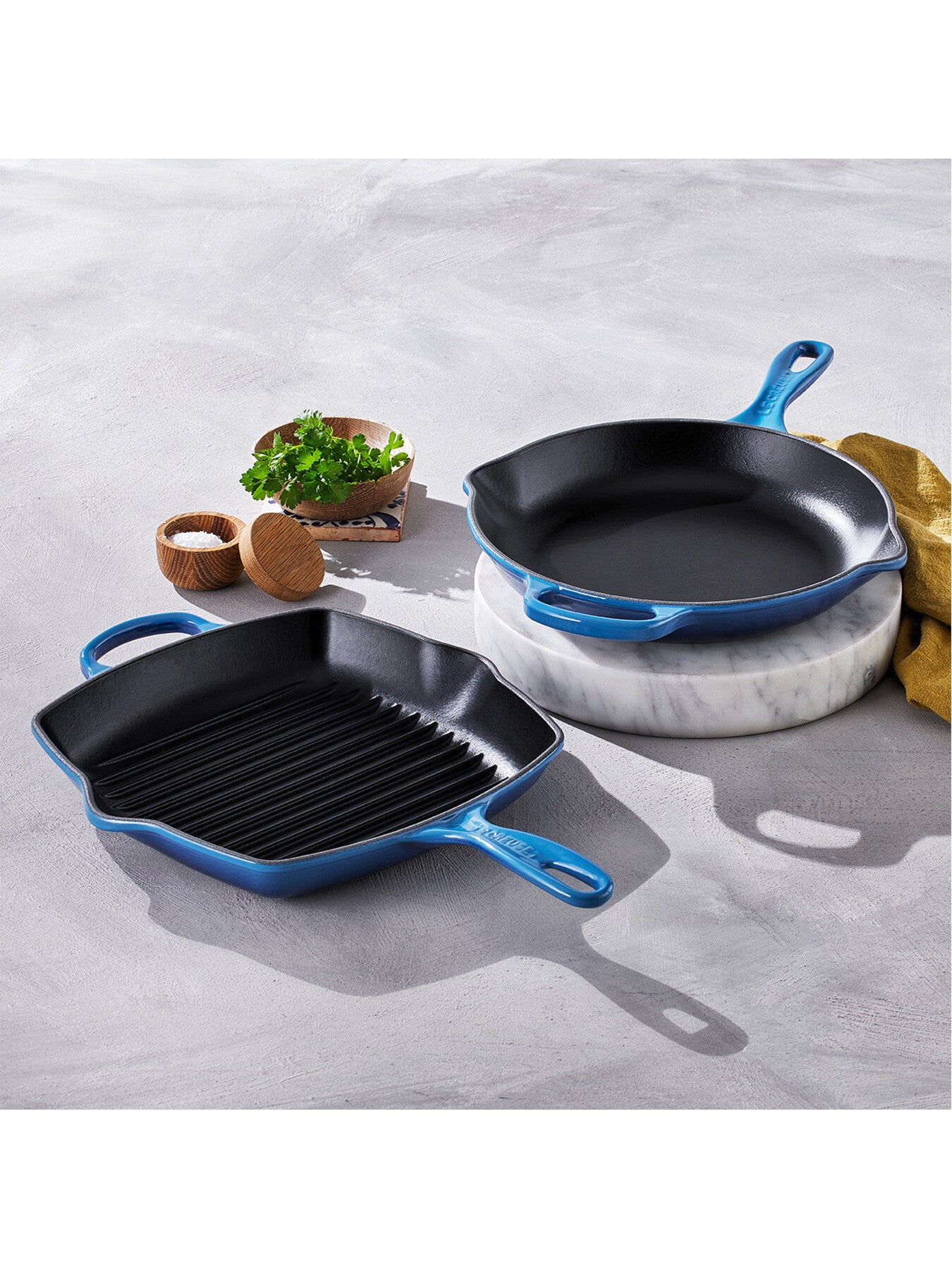 Signature Cast Iron Square Grillit 26cm Azure Blue