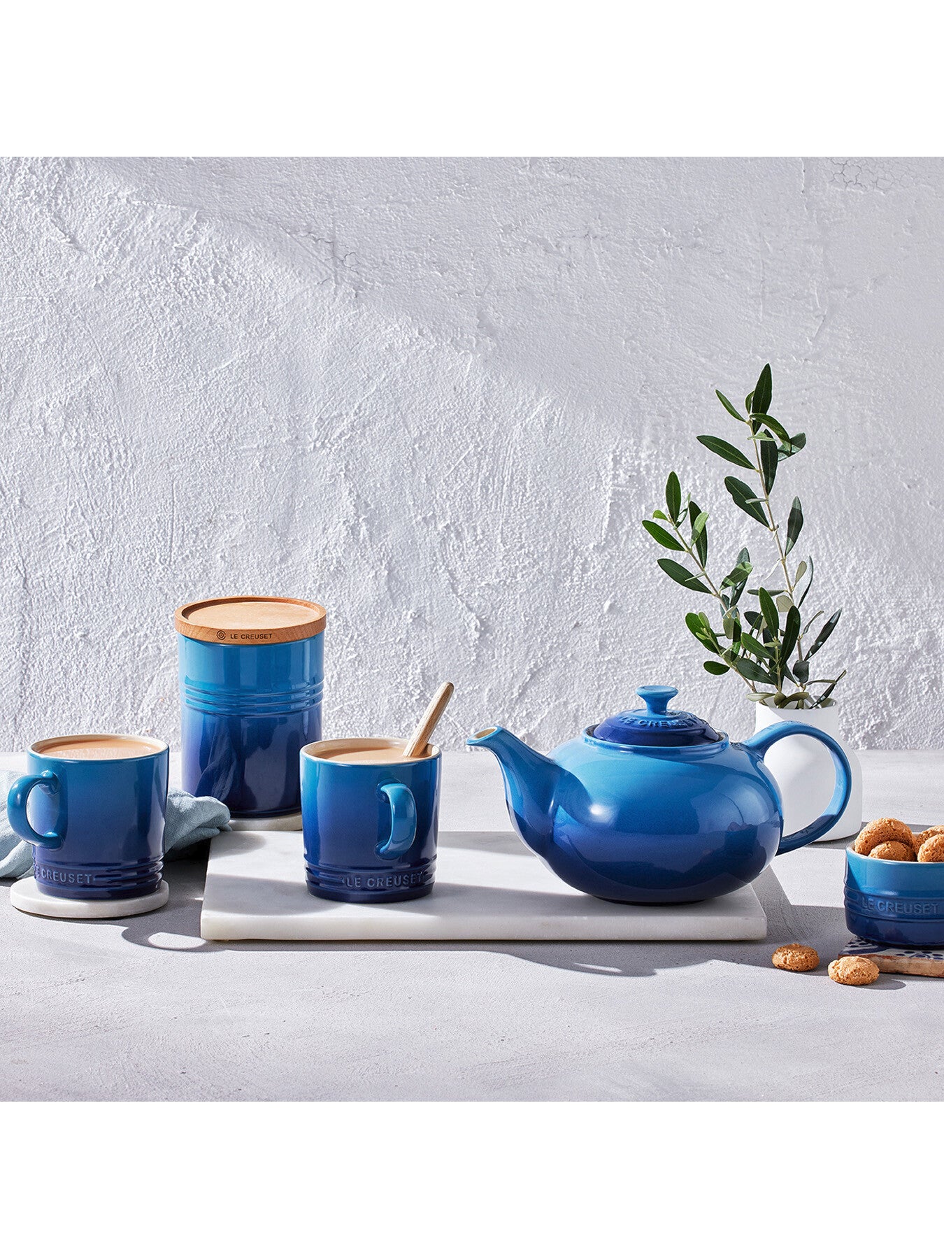 Stoneware Medium Storage Jar Azure Blue