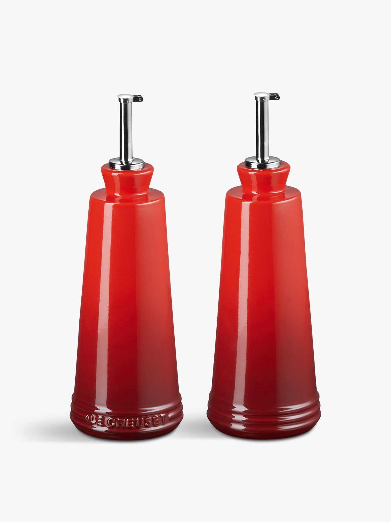 Stoneware Signature Oil & Vinegar Set Cerise