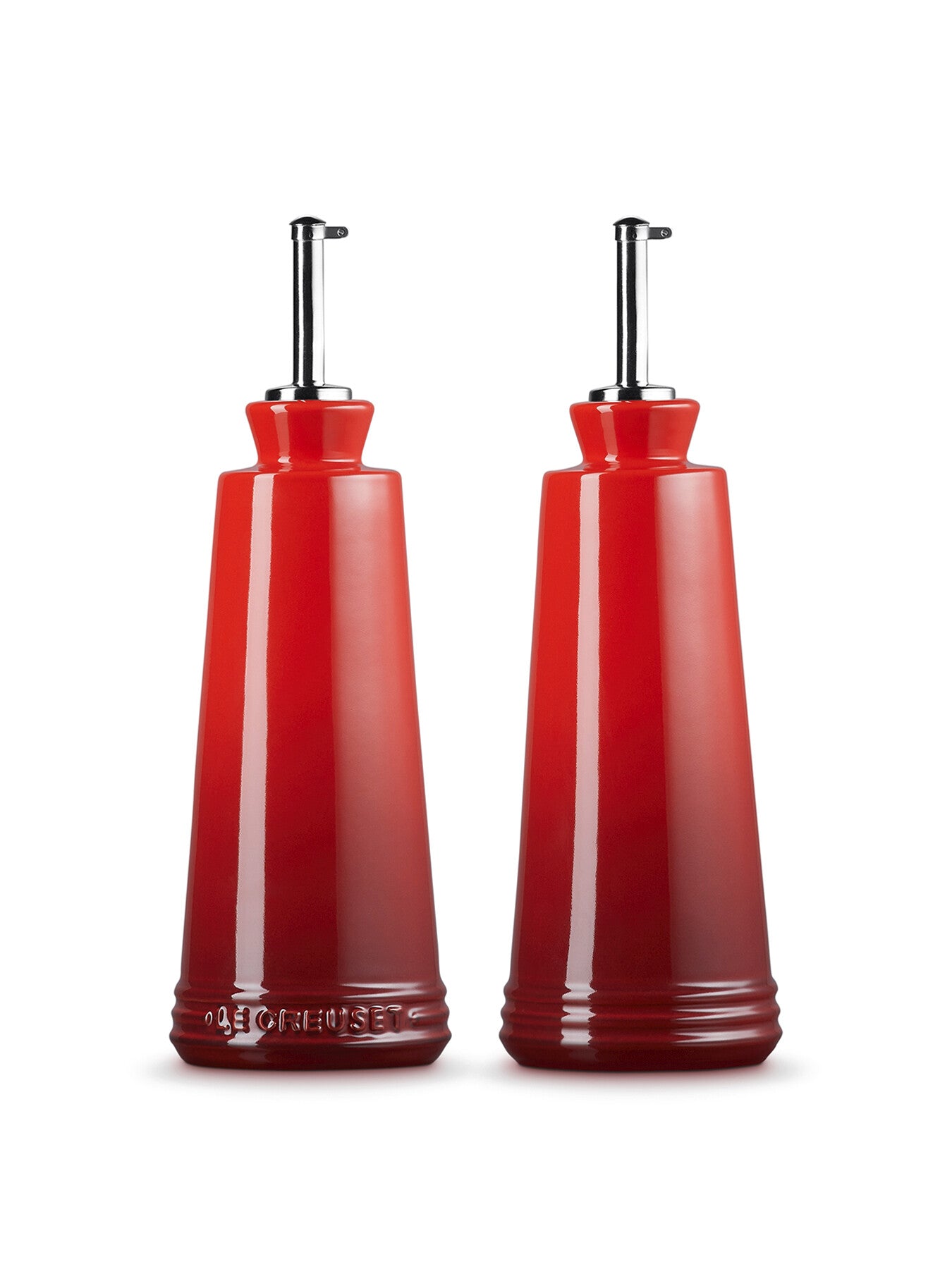 Stoneware Signature Oil & Vinegar Set Cerise