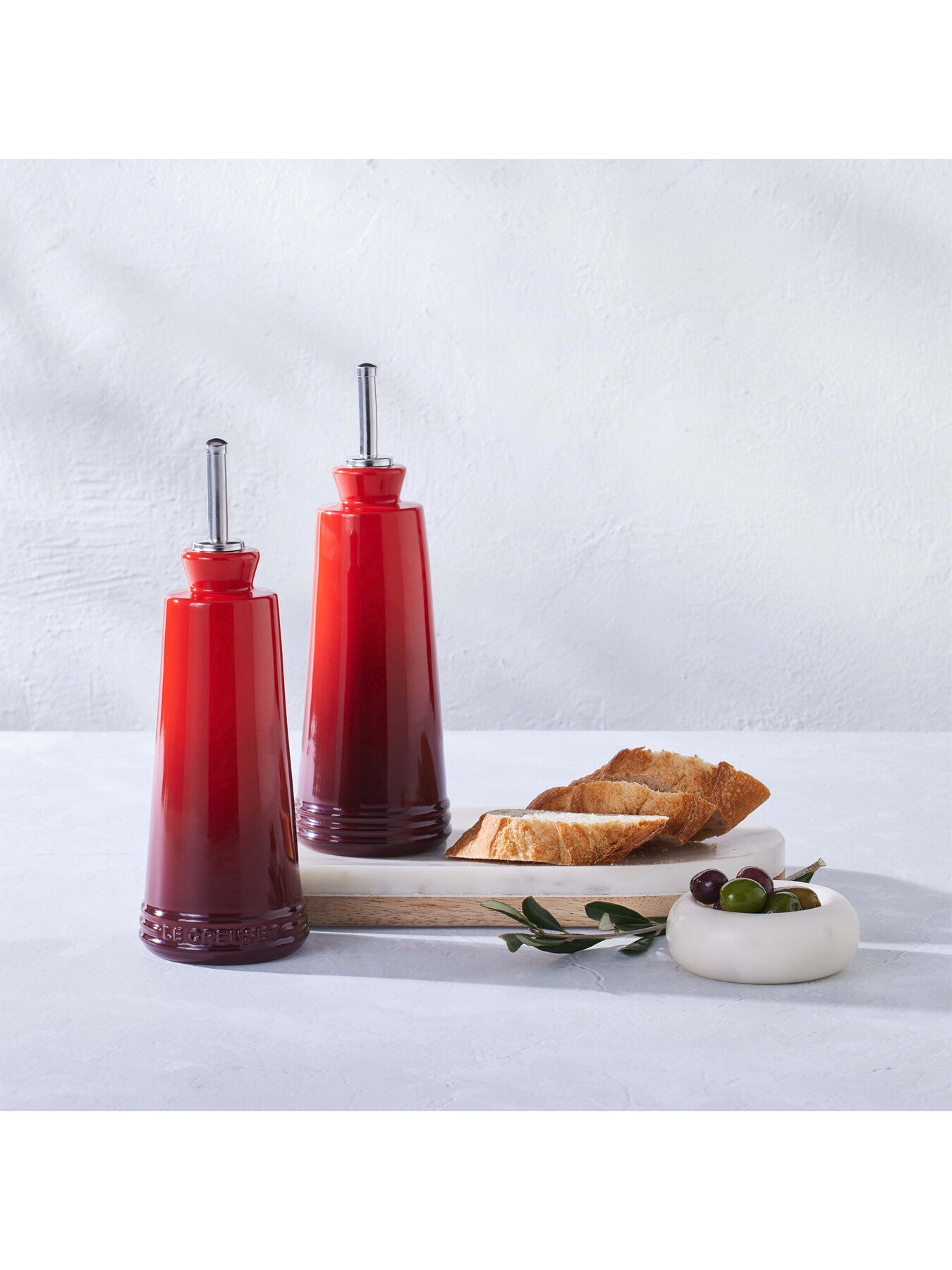 Stoneware Signature Oil & Vinegar Set Cerise