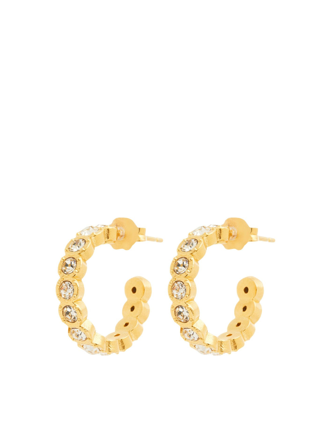 Clear Etruria Mini Hoops 18kt Gold Plated Silver