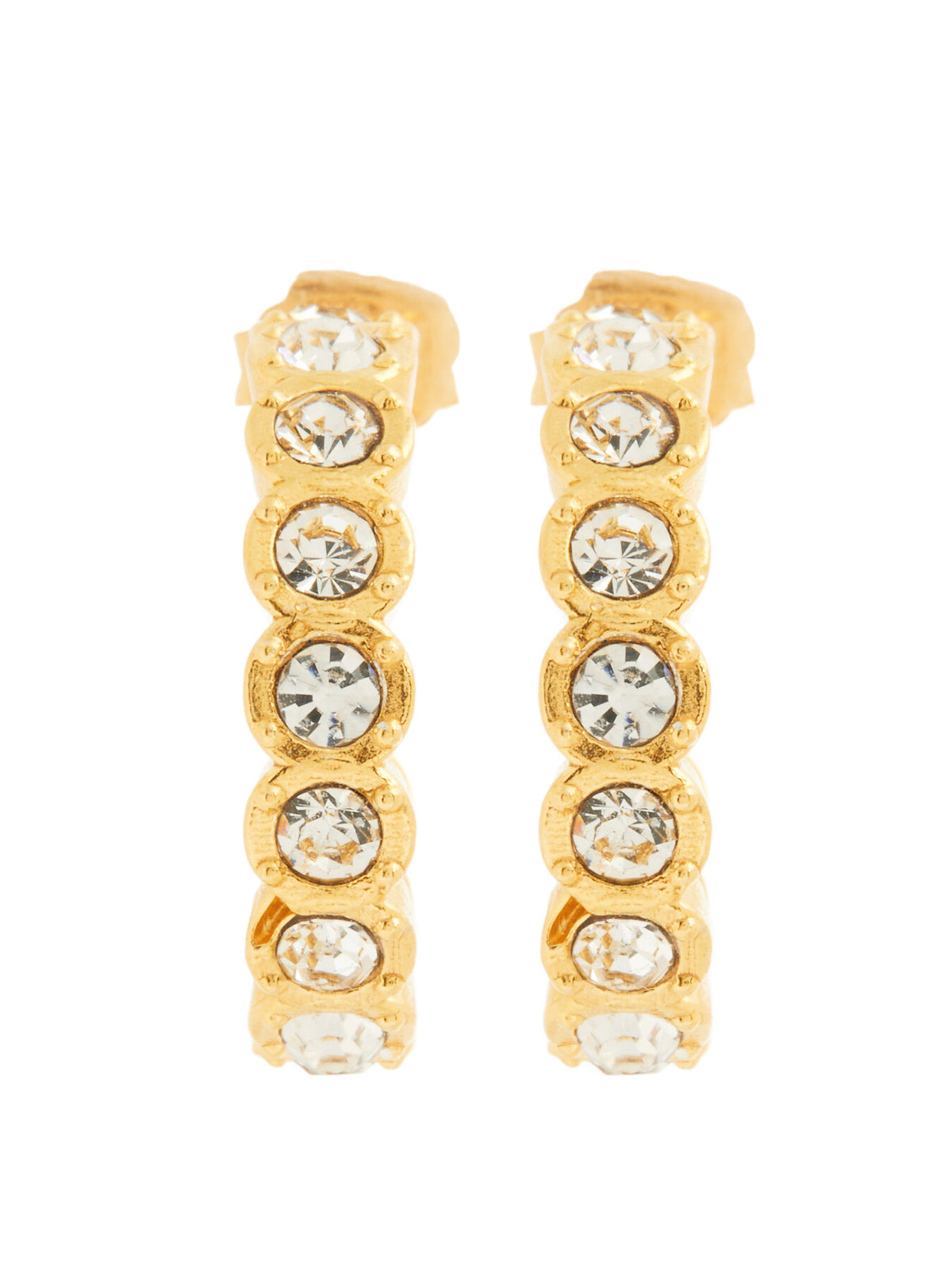 Clear Etruria Mini Hoops 18kt Gold Plated Silver