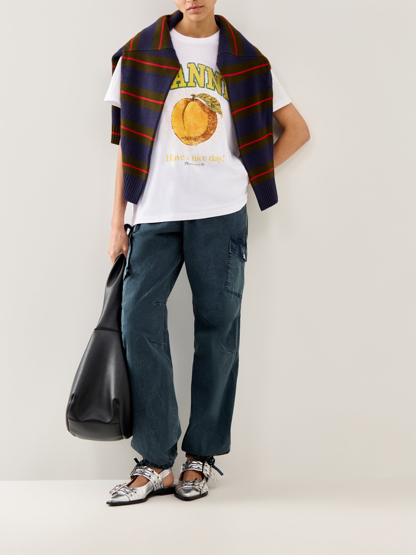 Basic Jersey Peach Relaxed T-shirt Bright White