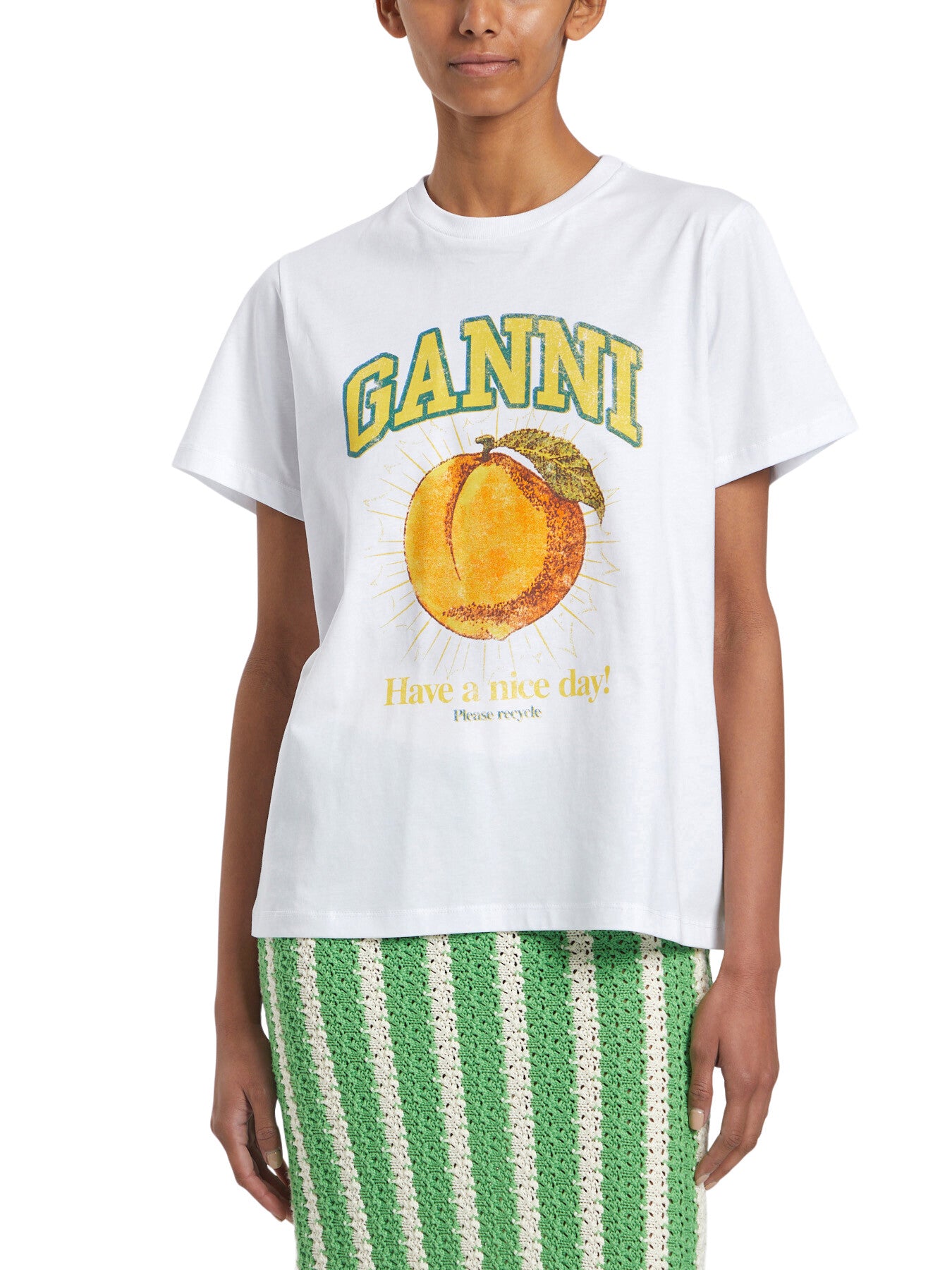 Basic Jersey Peach Relaxed T-shirt Bright White