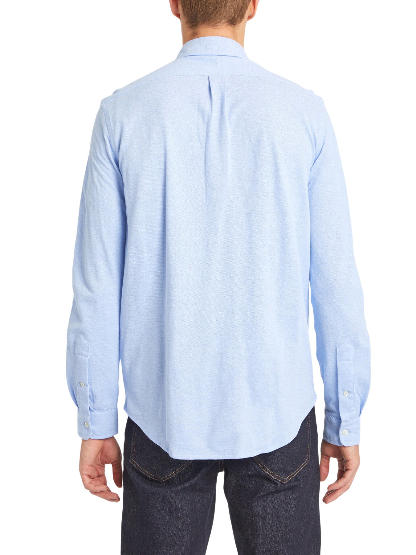 Geometric Oxford Mesh Long Sleeve Shirt