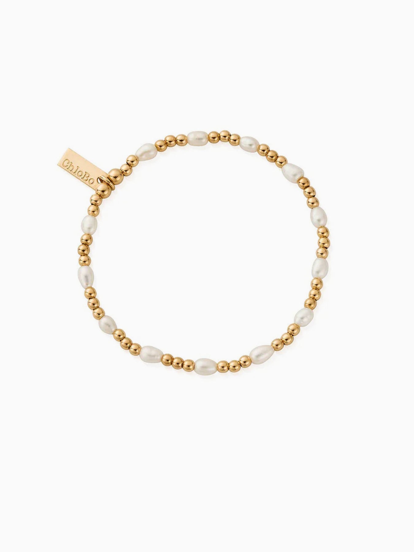 Cute Charm Pearl Drop Beaded Bracelet Gold