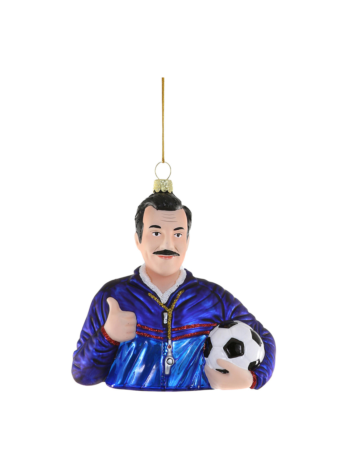 Glass Ted Lasso Christmas Tree Hanging Decoration
