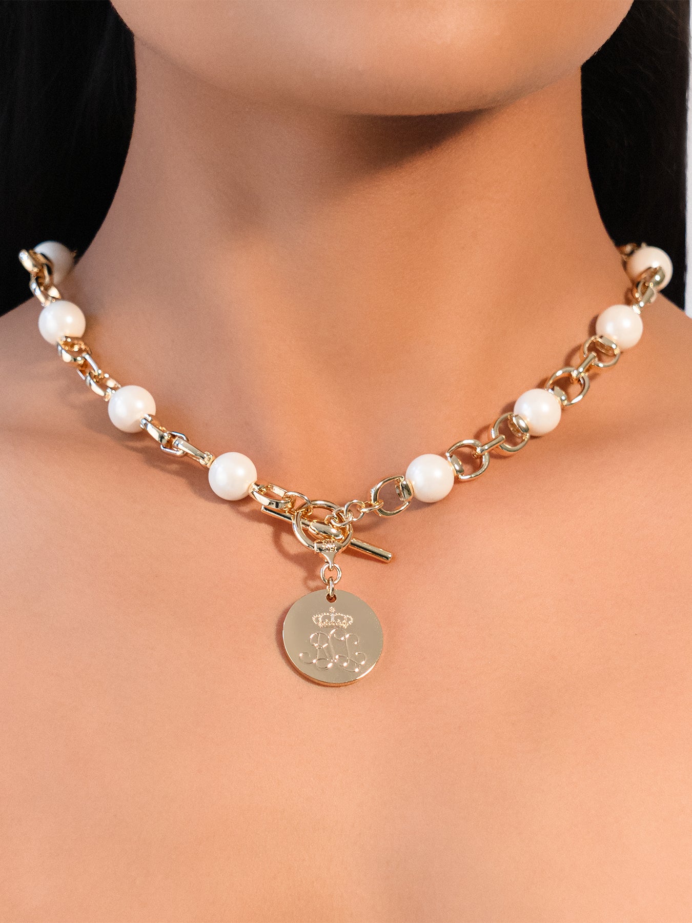 Pearl Gold Link Pendant