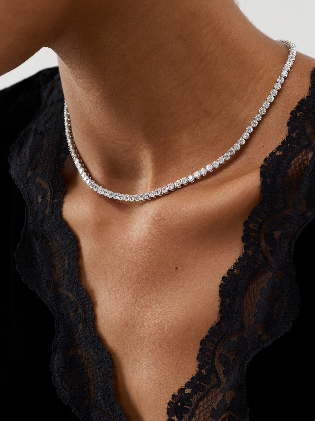 Matrix Tennis necklace White/rhodium plated