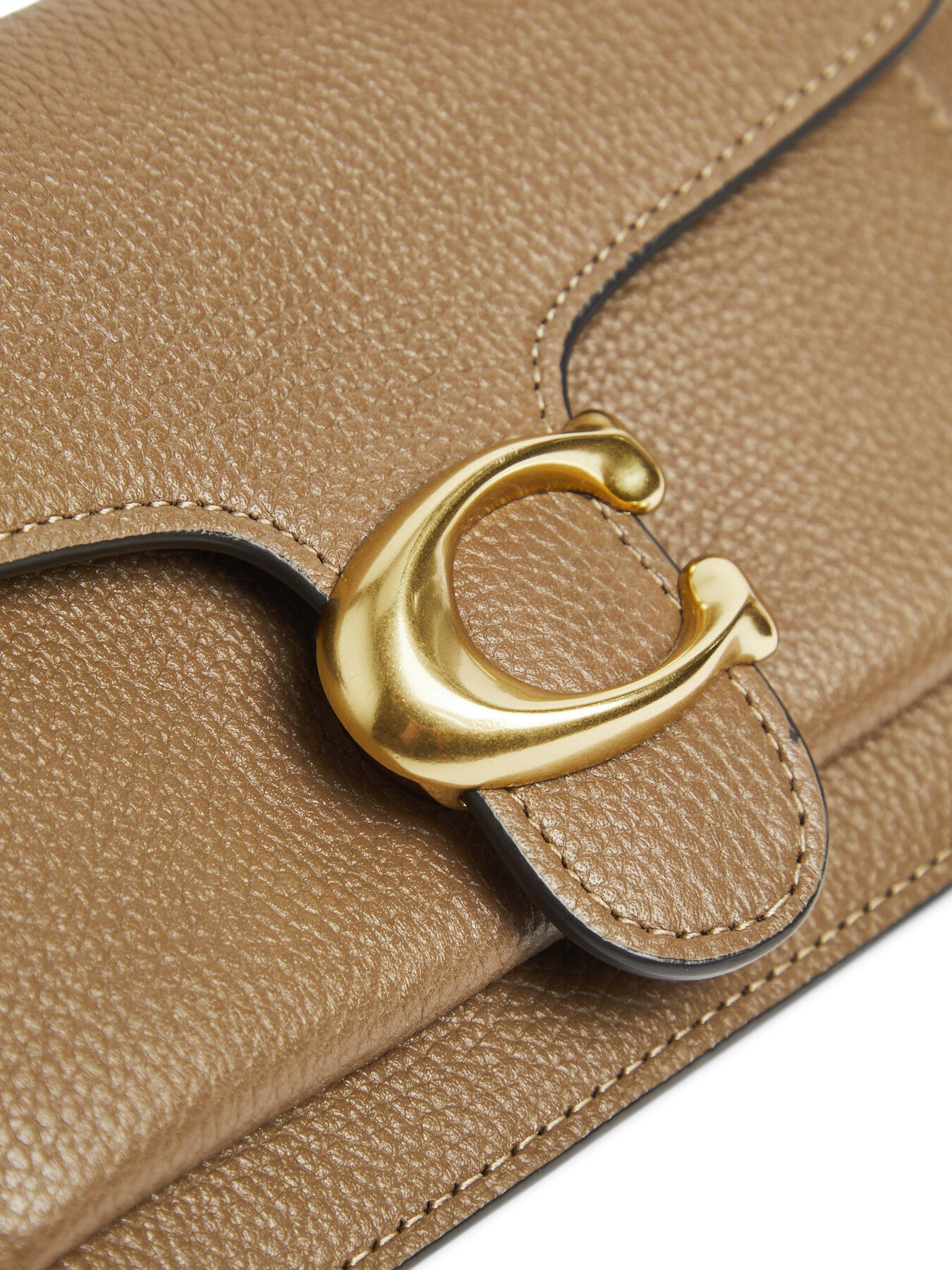 Tabby Chain Leather Clutch Dark Stone