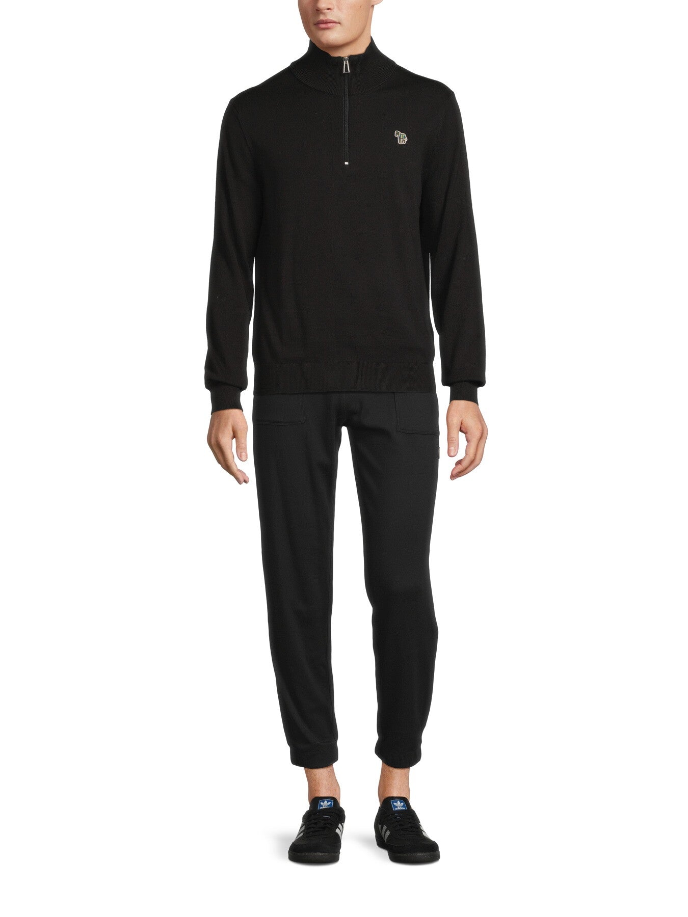 Zebra Badge Quarter Zip Sweatshirt