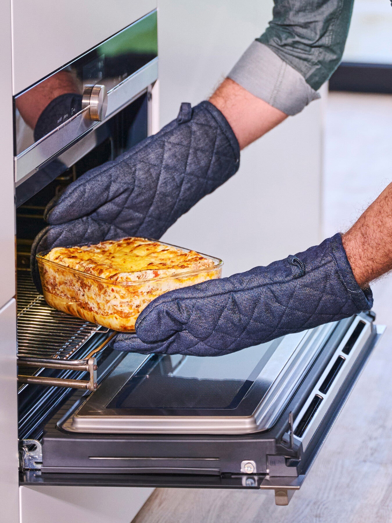 Easyclip glass food storage box 1000 ml - nordic sage