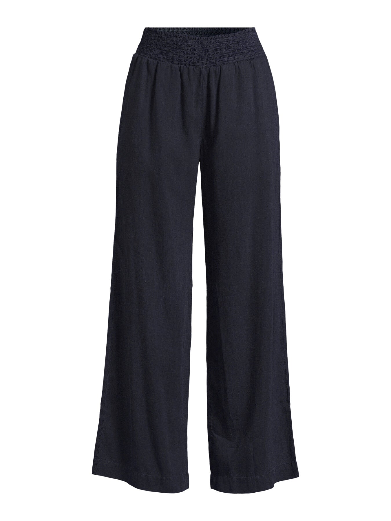Smocked Waist Wide Leg Trousers