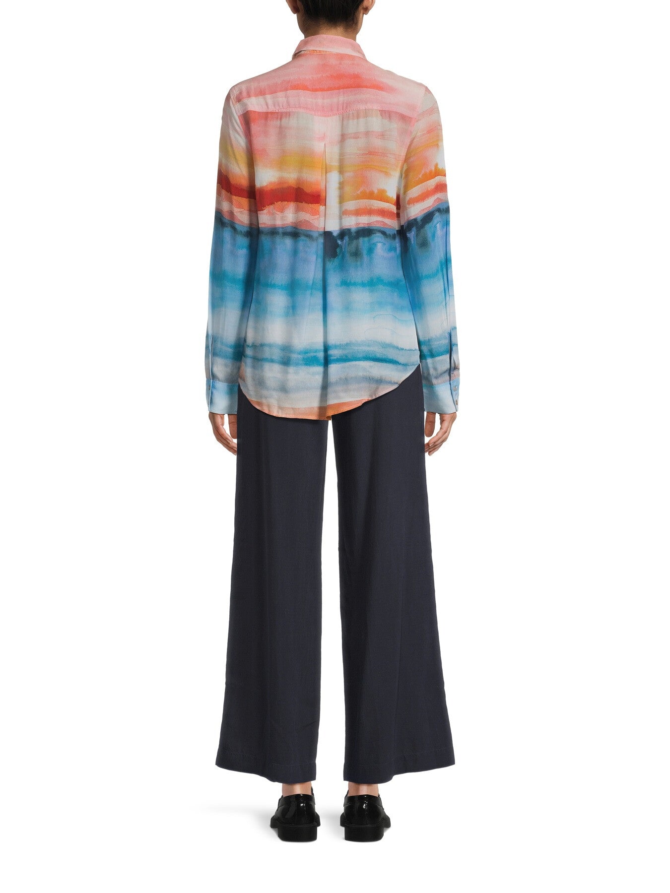 Smocked Waist Wide Leg Trousers