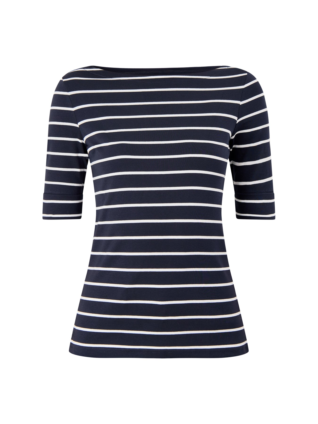 Judy Elbow Sleeve Top Lauren Navy White