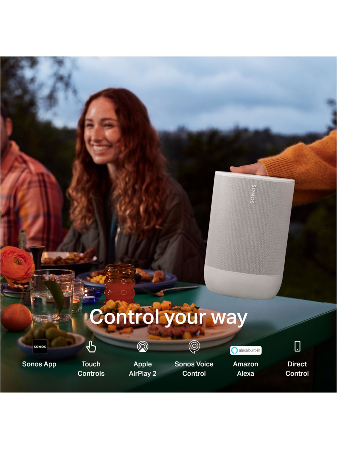 Sonos Move 2 Smart Speaker with Voice Control White