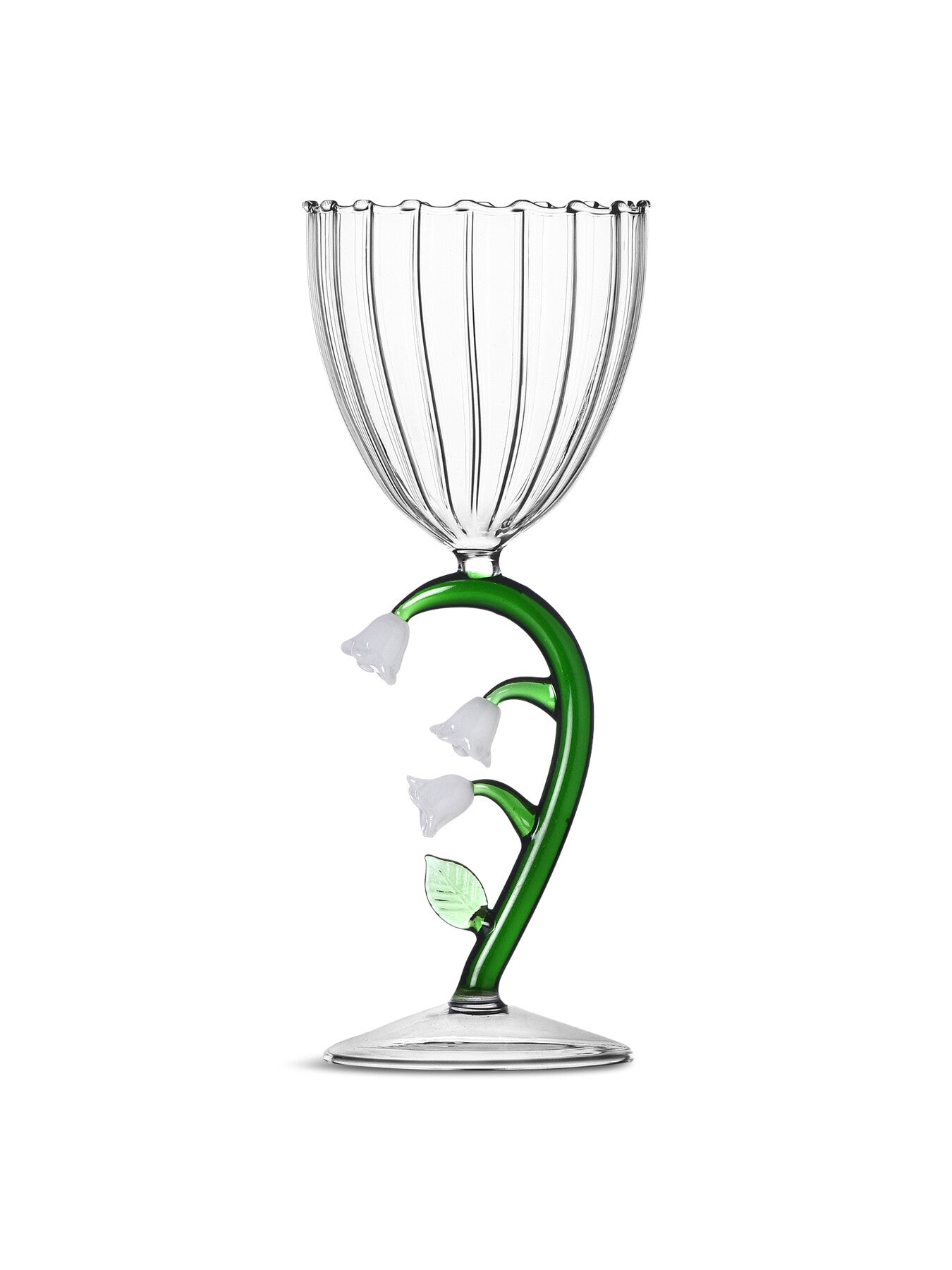 Botanical Optical Stemmed Glass Flower