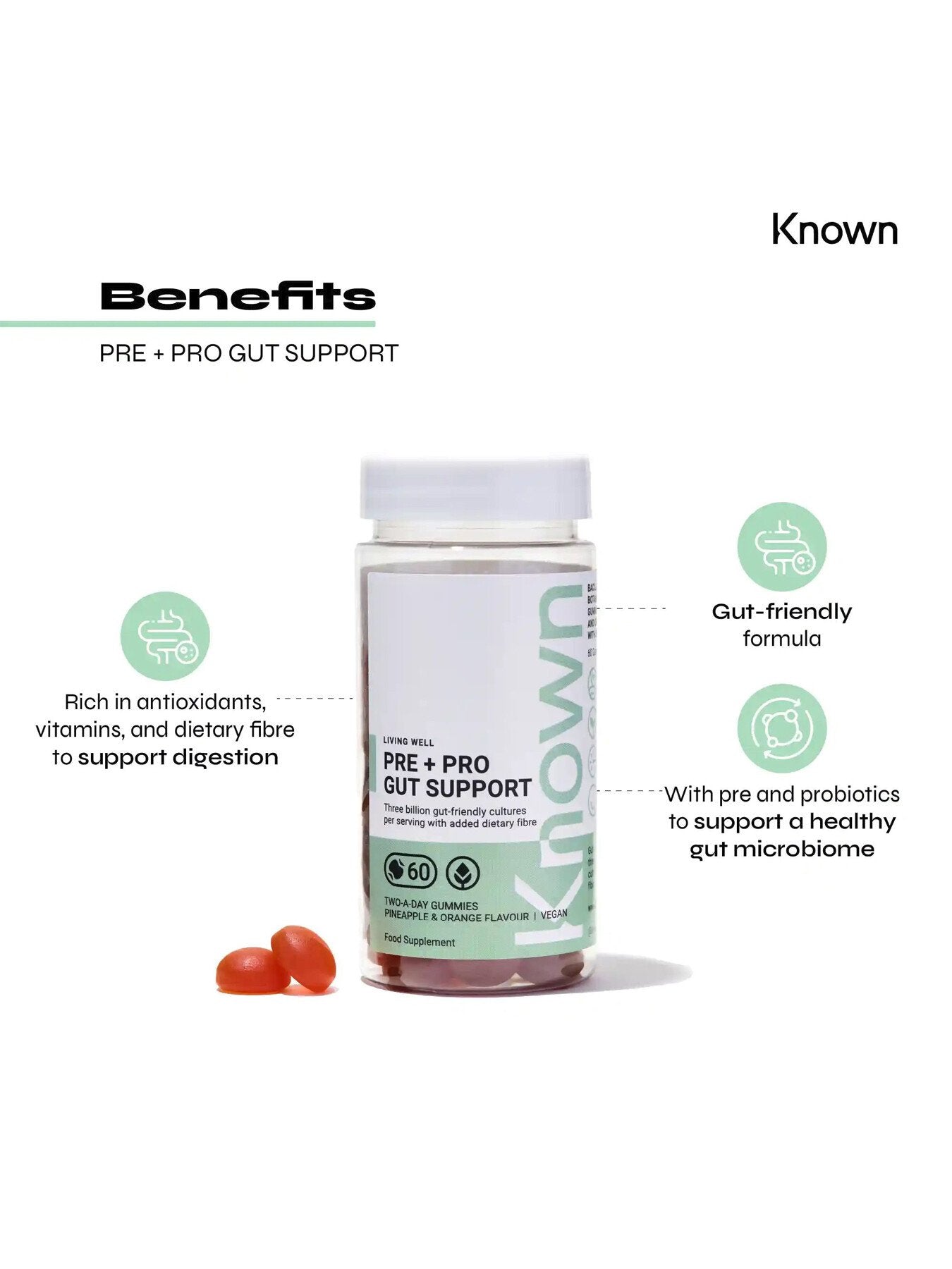 Pre And Pro Gut Support Vegan Gummies