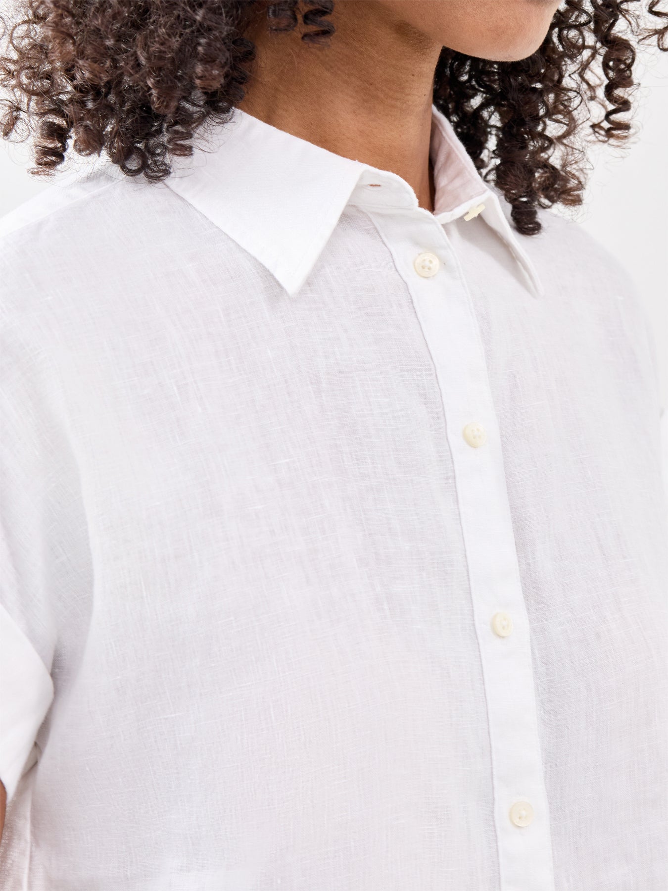 Linen Short Sleeve Shirt White