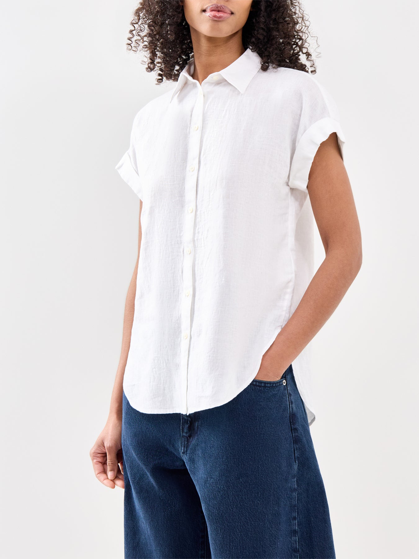 Linen Short Sleeve Shirt White