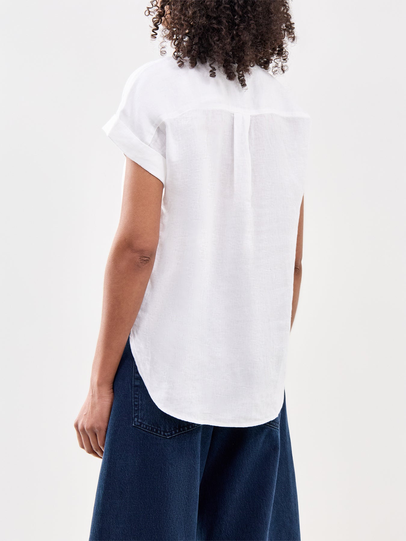 Linen Short Sleeve Shirt White