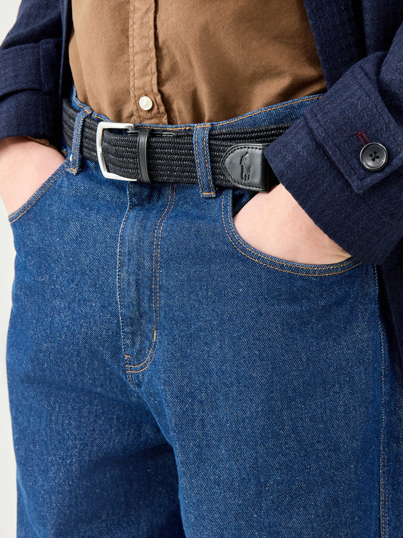 Braid Stretch Casual Belt Black