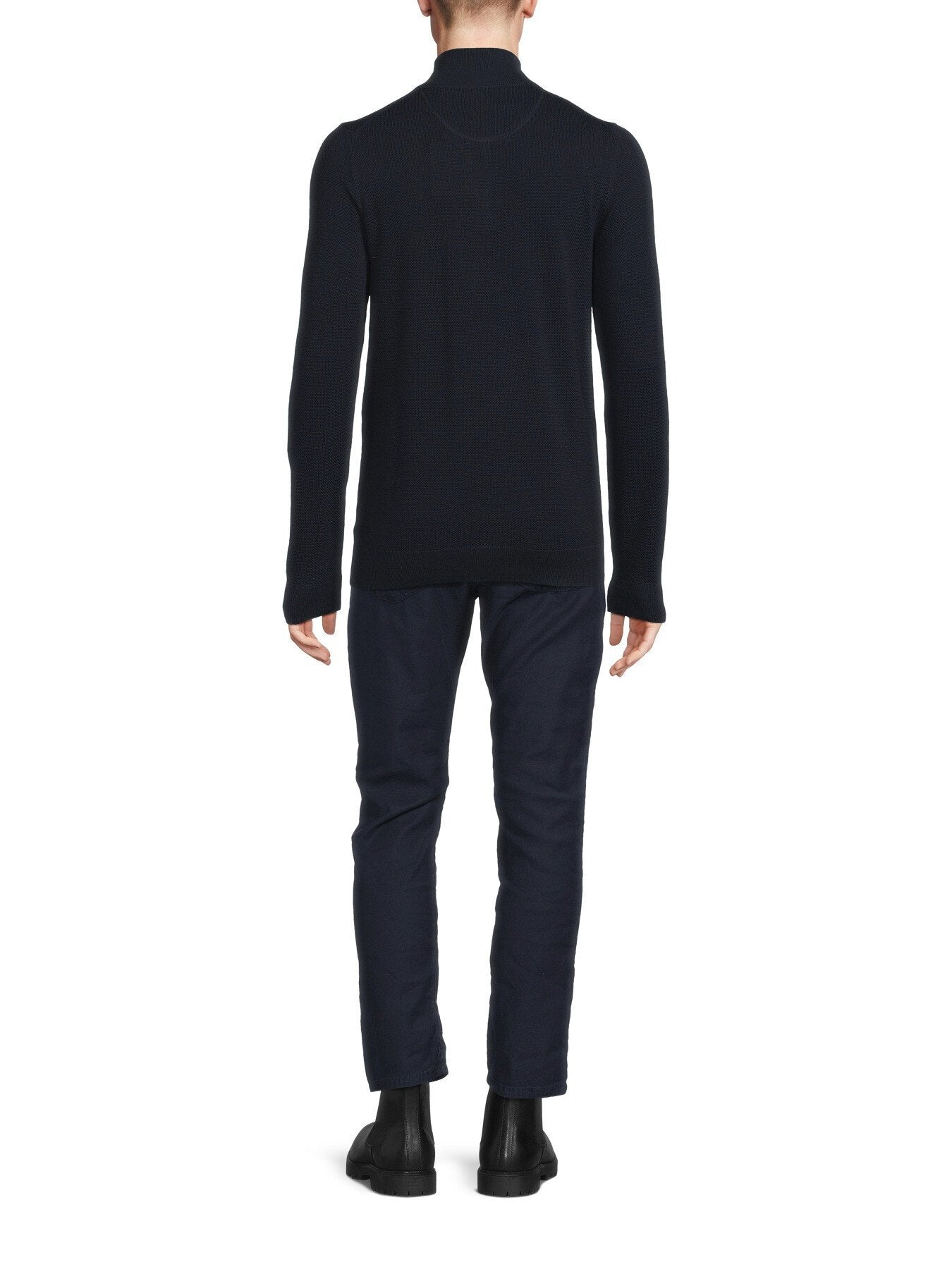 Cotton Pique Half Zip Sweat