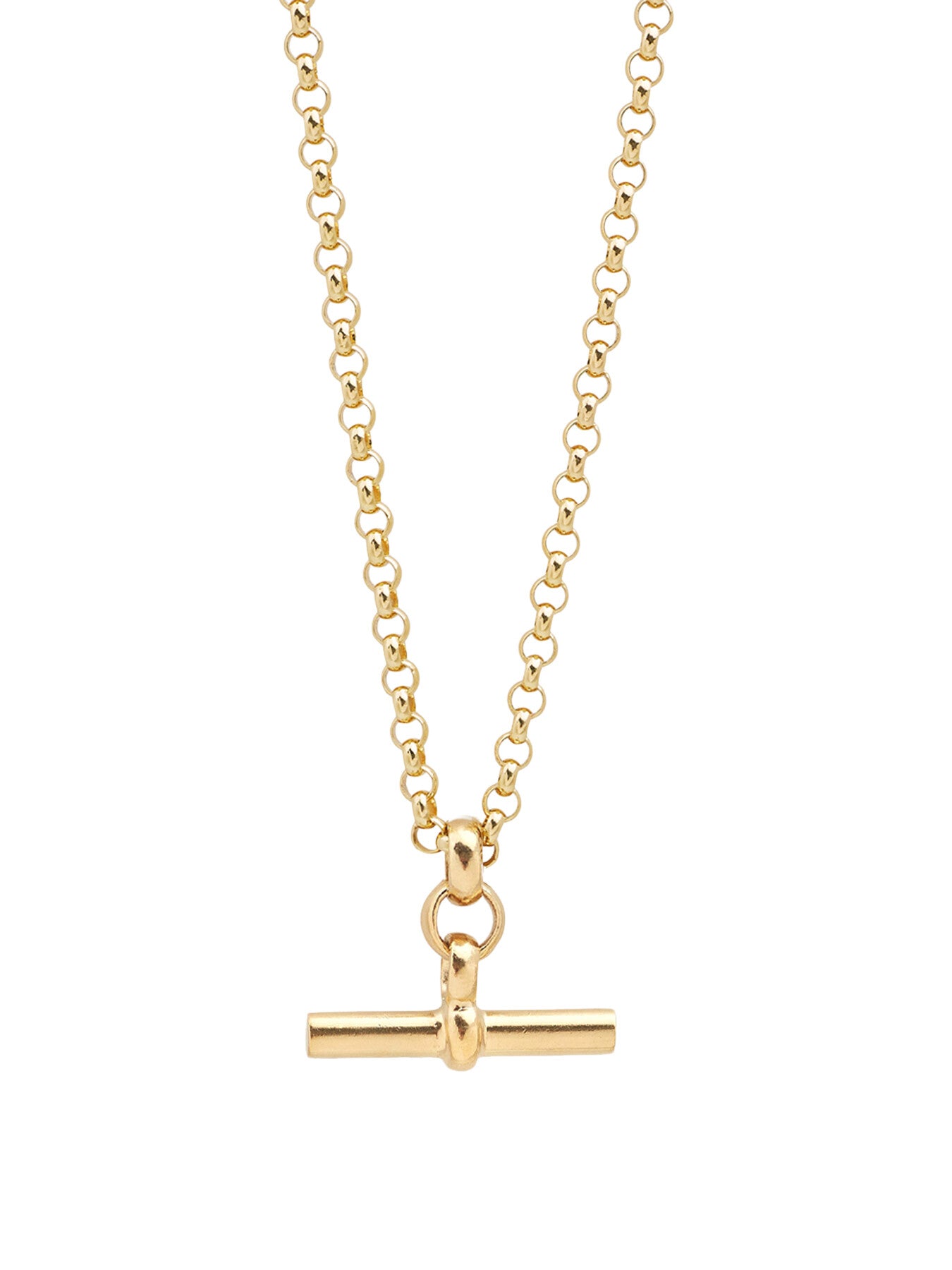 Med Gold T Bar on Chunky Belcher Chain NL