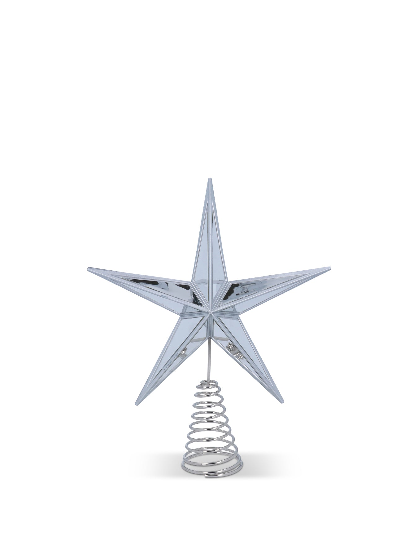 Silver Acrylic Mirrored Star Christmas Tree Topper