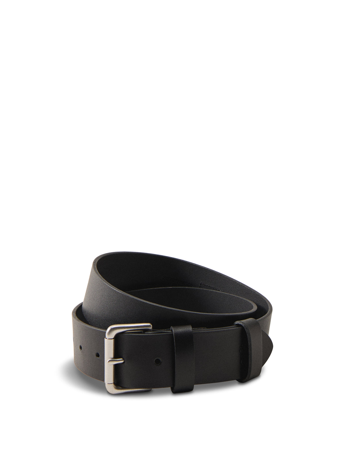 Leather Roller Buckle Belt Black