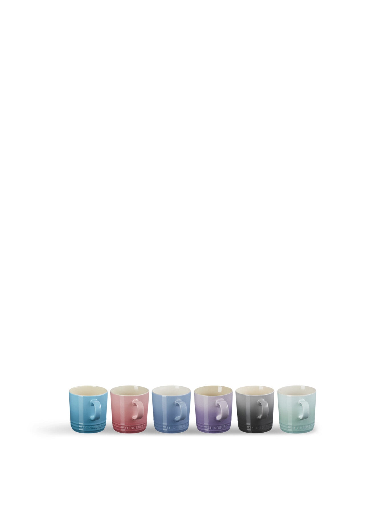 Stoneware Pastel Set of 6 Mugs 350ml