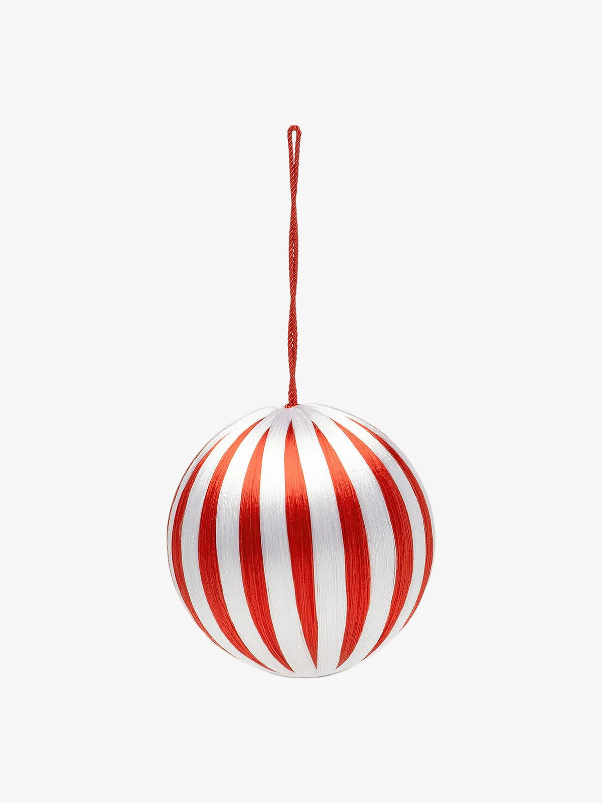 Big Corded Red and White Stripe Ornament