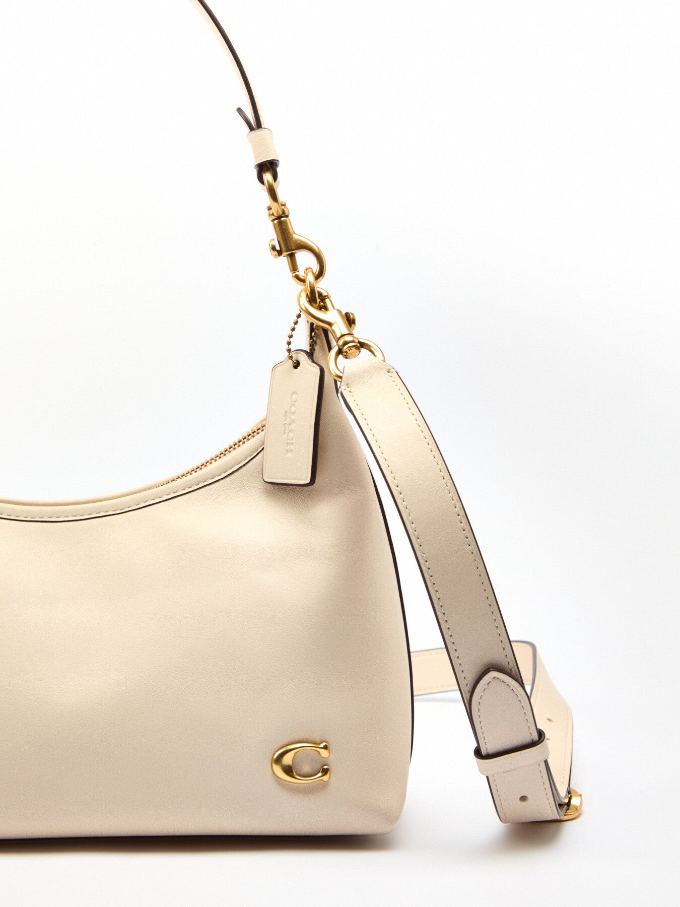 Coach Juliet Leather Shoulder Bag Chalk