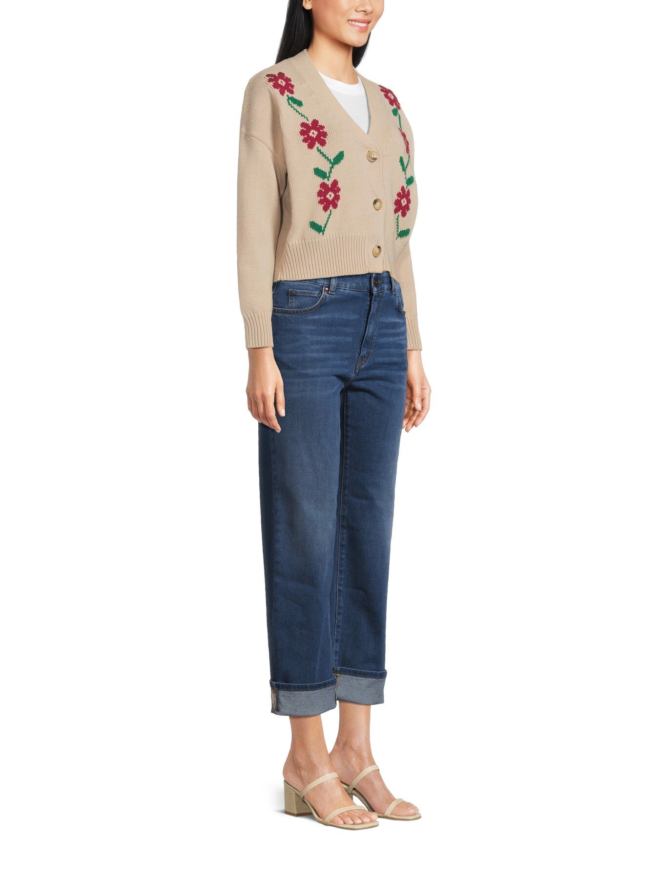 Inlay-detail Cotton Cardigan