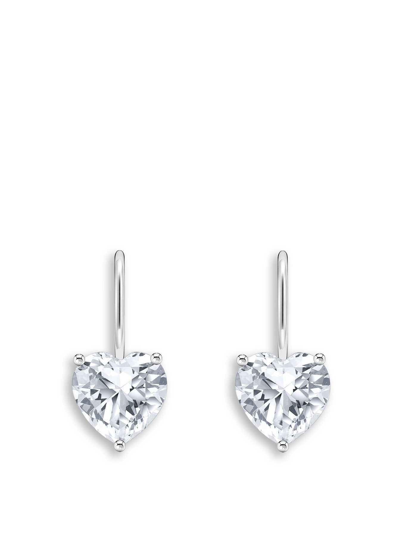 Heart Crystal Drop Earrings
