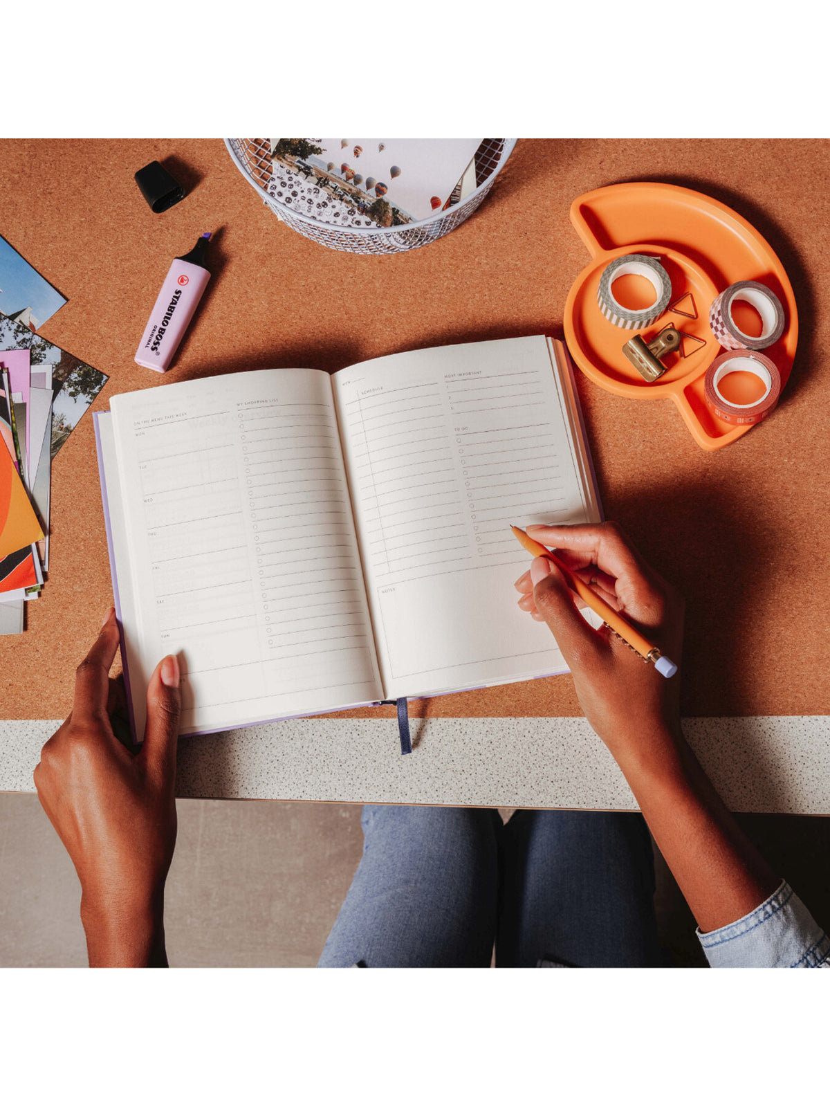 Colorblock Daily Planner Mustard