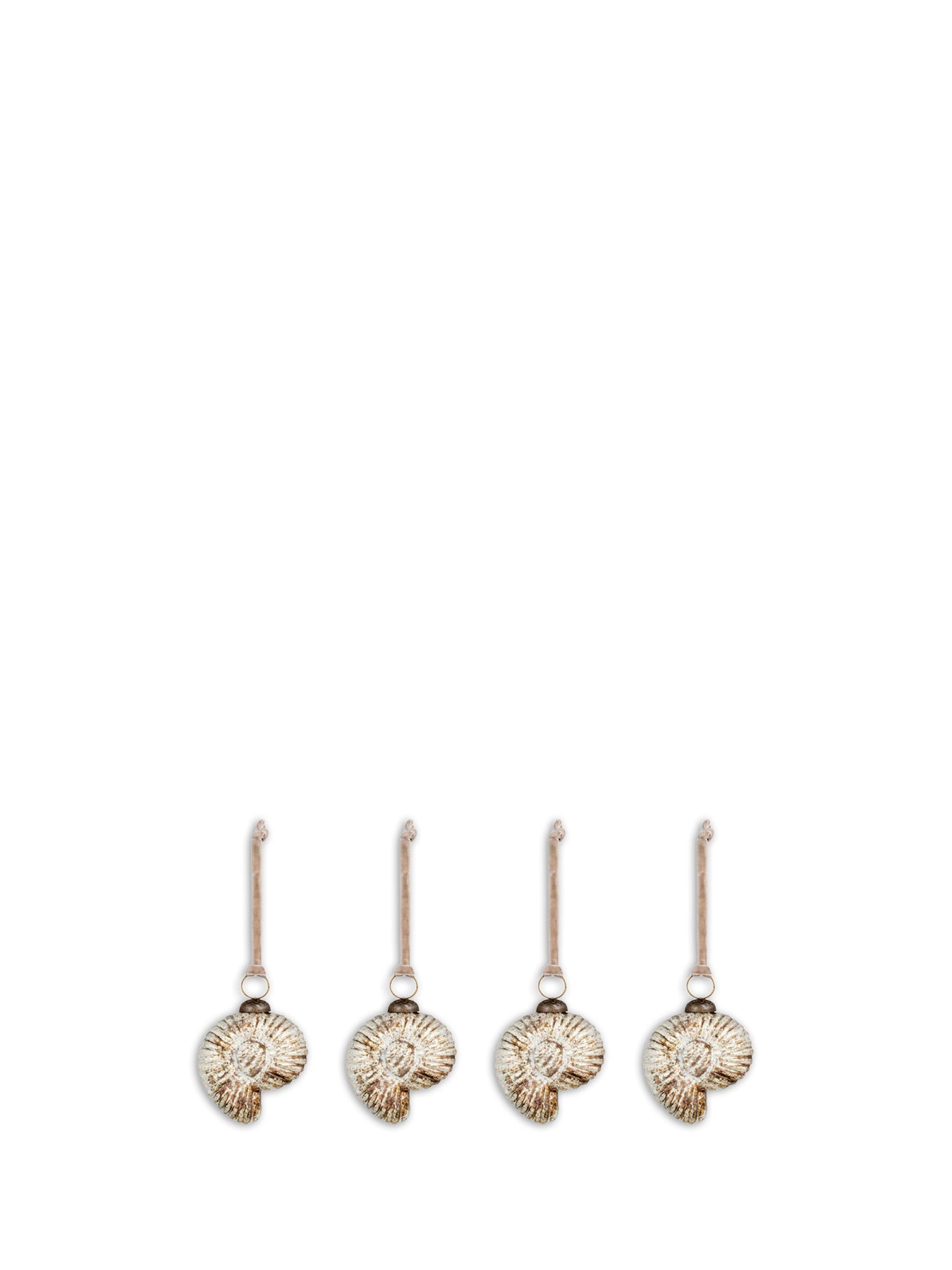 Sachin Rustic Gold Shell Christmas Baubles Set of 4